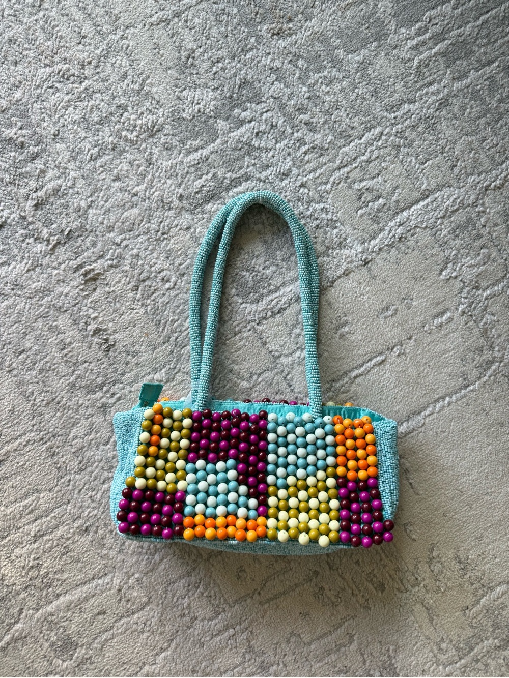 Beaded Turquoise Multicolor Handbag